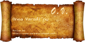 Onea Varsány névjegykártya